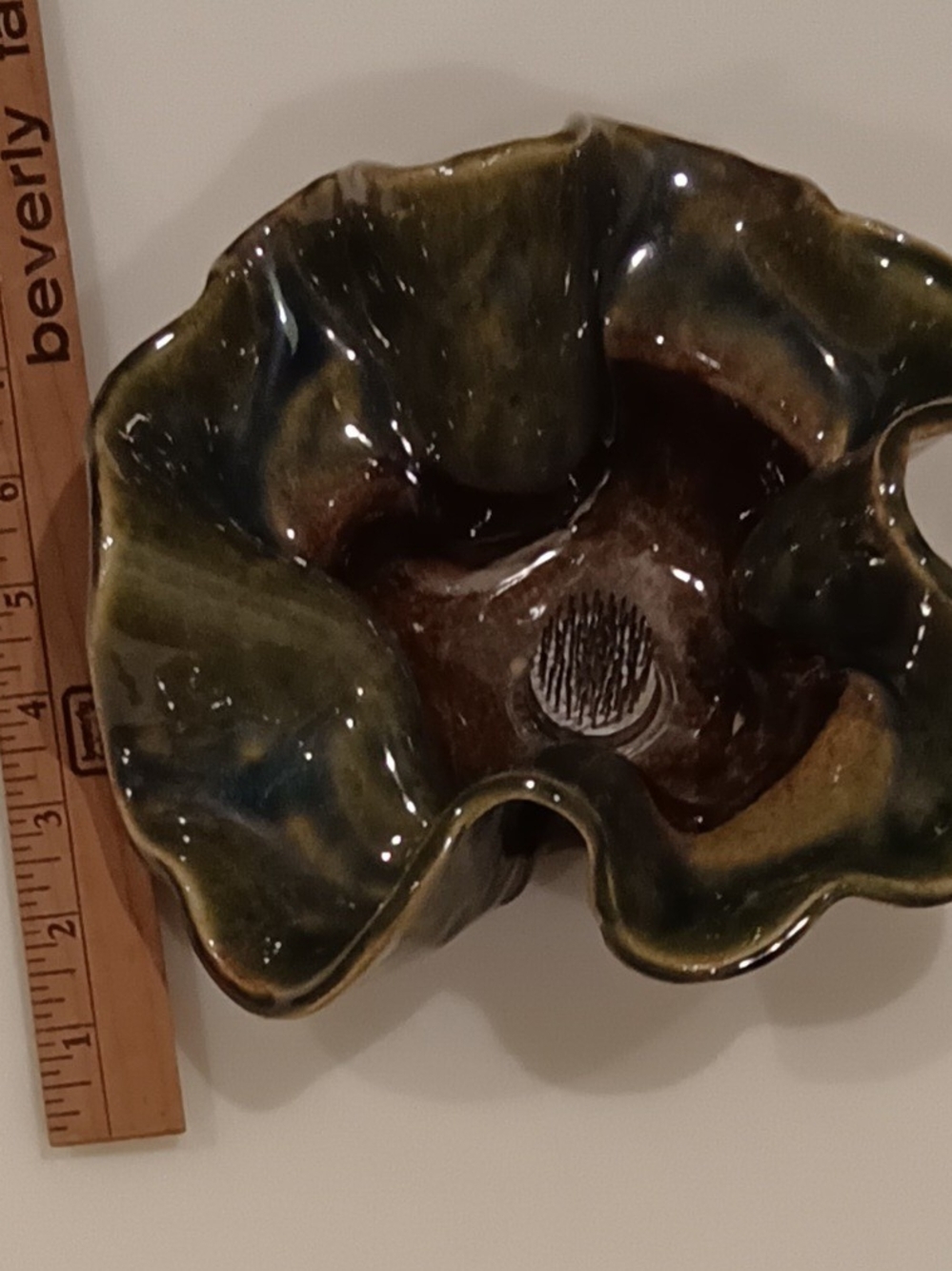 Handmade Green and Brown Ceramic Decorative Bowl